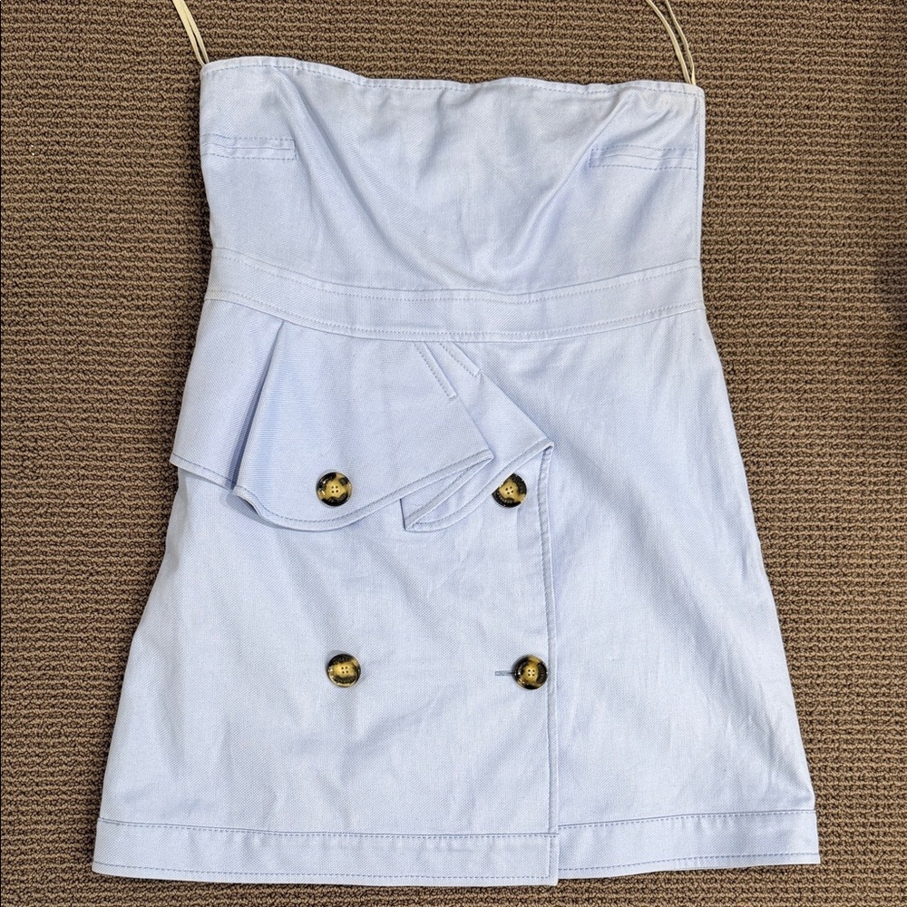 RED Valentino Light Blue Strapless Dress